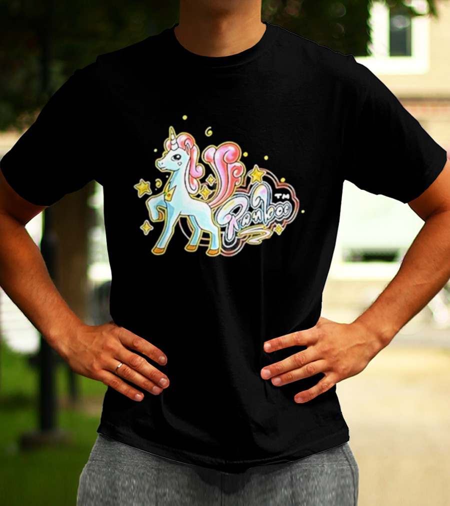Ranboo TM Unicorn With Stars And Pink Mane T-Shirt