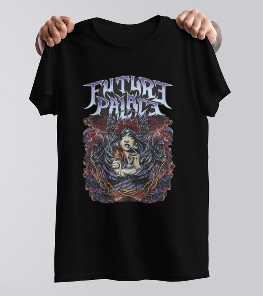 Future Palace Flames Winged Woman T-Shirt