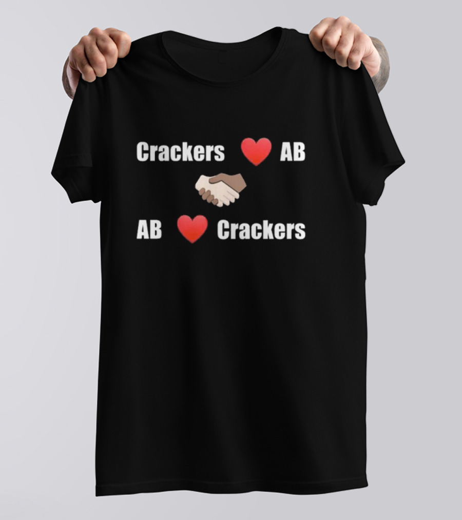 Crackers Love AB Heart Handshake AB Love Crackers T-Shirt