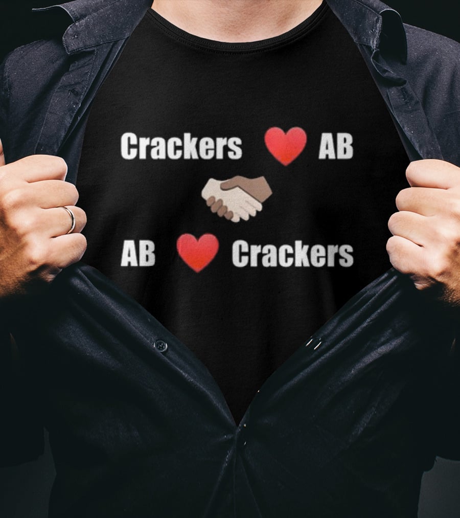 Crackers Love AB Heart Handshake AB Love Crackers T-Shirt