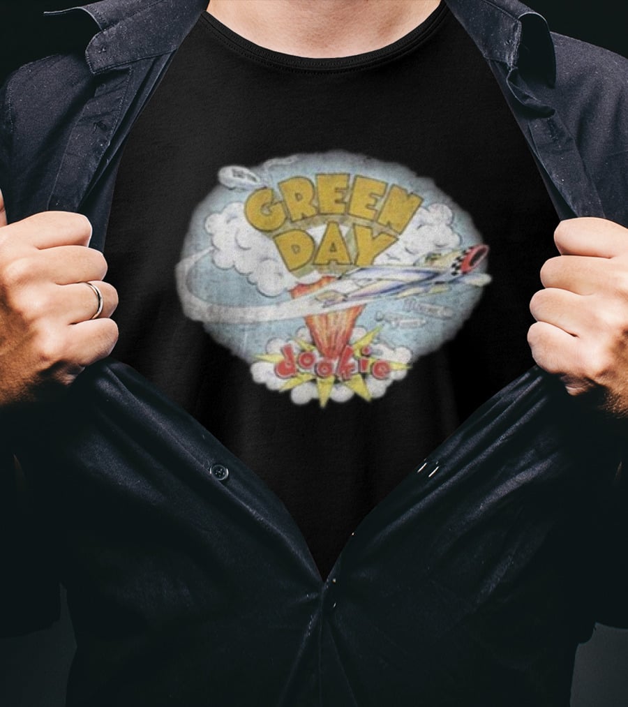 Green Day Dookie Cloud Bomb Plane T-Shirt