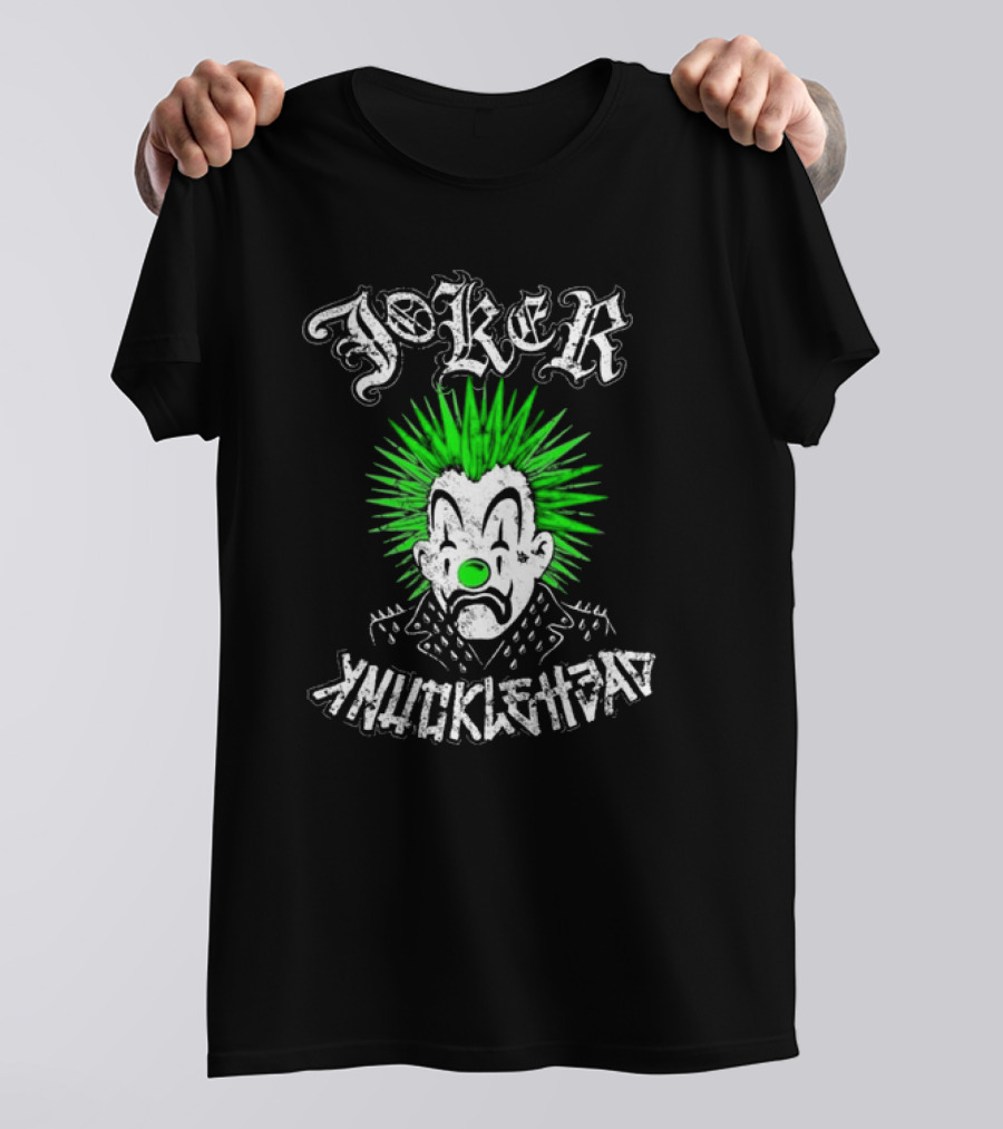 Joker Knucklehead Punk Clown Green Mohawk T-Shirt