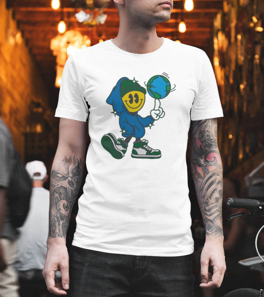 Connor Price Globe Spinner Smiley Face Hoodie Sneakers Planet T-Shirt