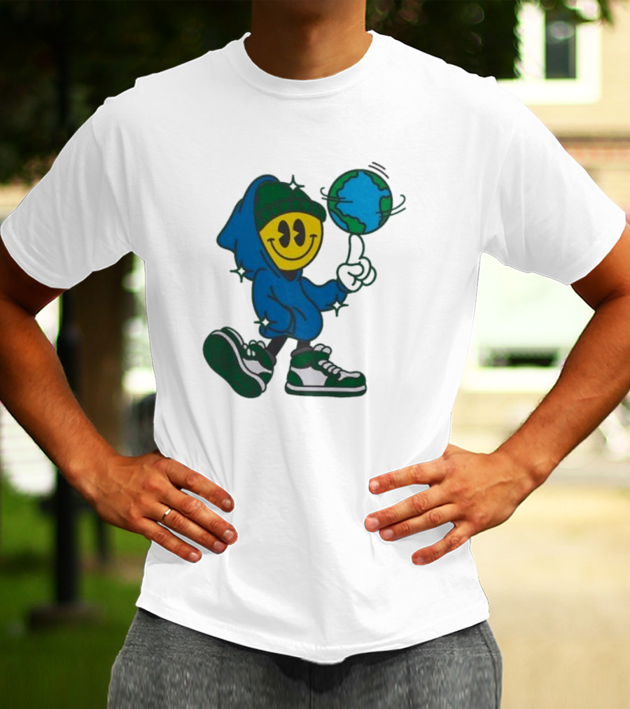 Connor Price Globe Spinner Smiley Face Hoodie Sneakers Planet T-Shirt