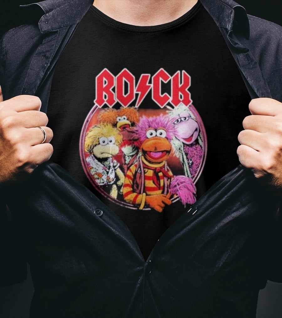 Jim Henson Fraggle Rock Characters With Iconic Rock Styling T-Shirt