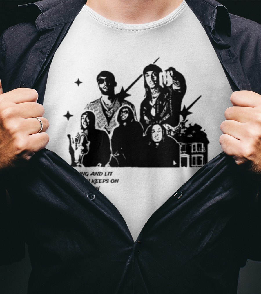 Young And Lit Money Keeps On Coming In Star Group Portrait House T-Shirt