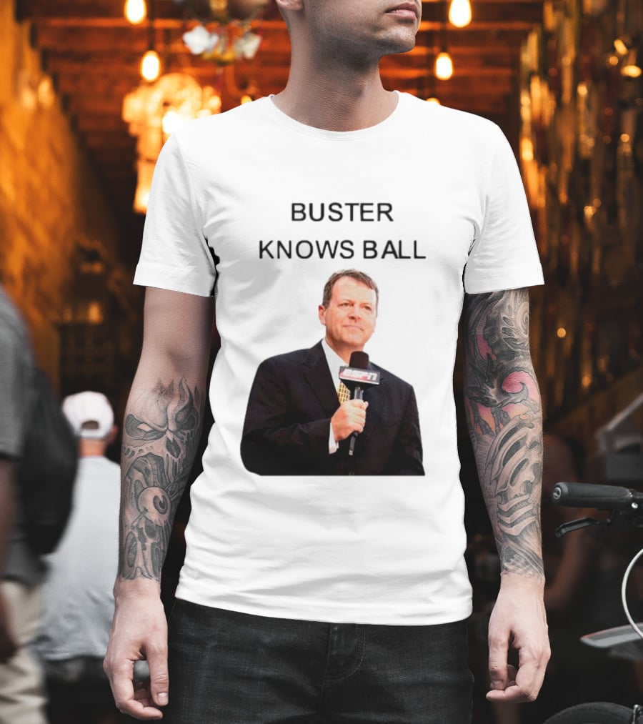 Buster Knows Ball ESPN Microphone Image T-Shirt