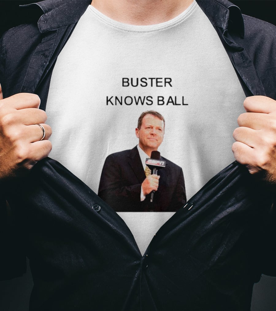 Buster Knows Ball ESPN Microphone Image T-Shirt