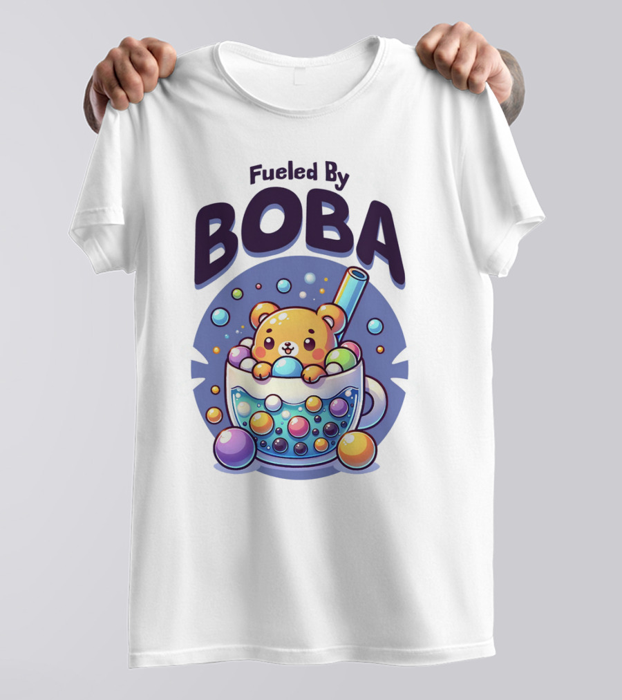 Fueled By Boba Cute Bubble Tea Bear T-Shirt