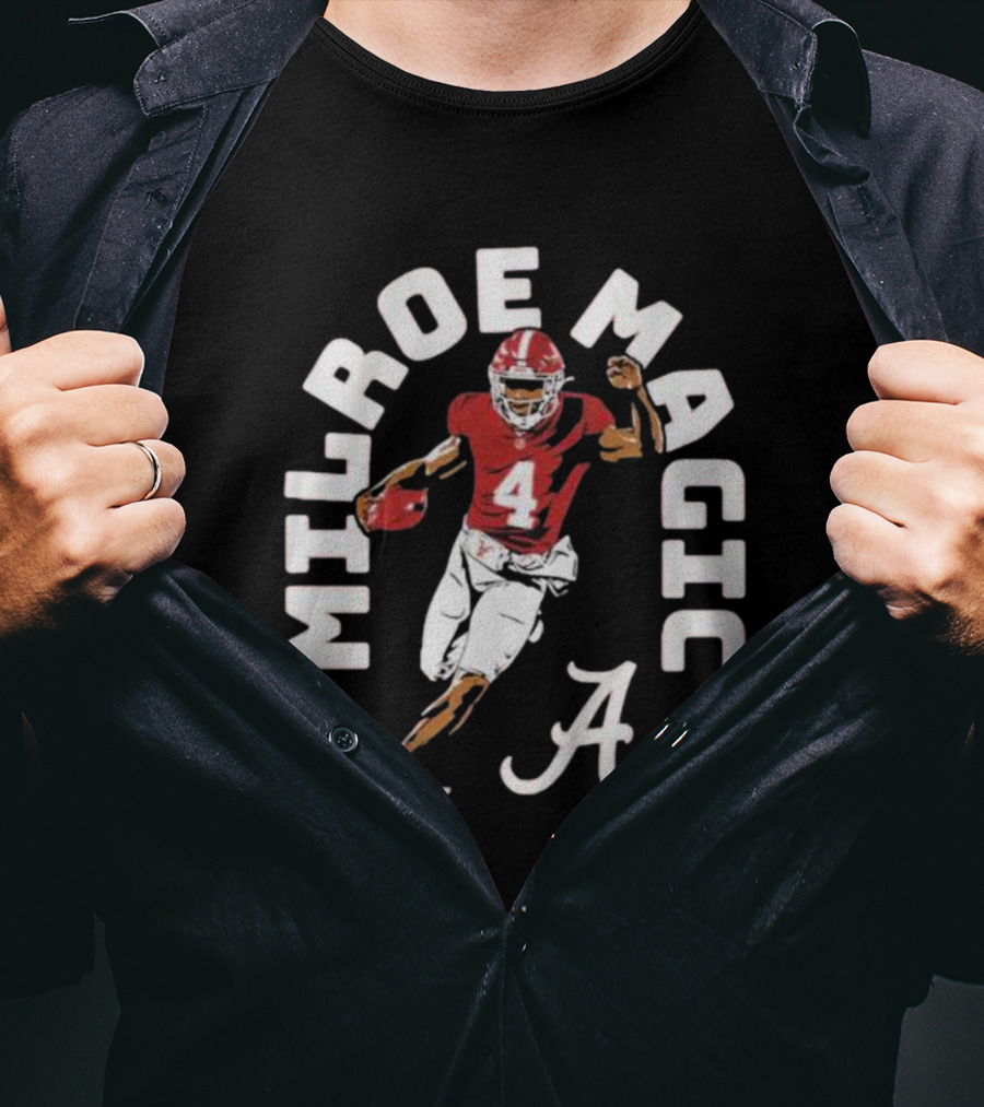 Alabama Crimson Tide Football Milroe Magic Number 4 T-Shirt