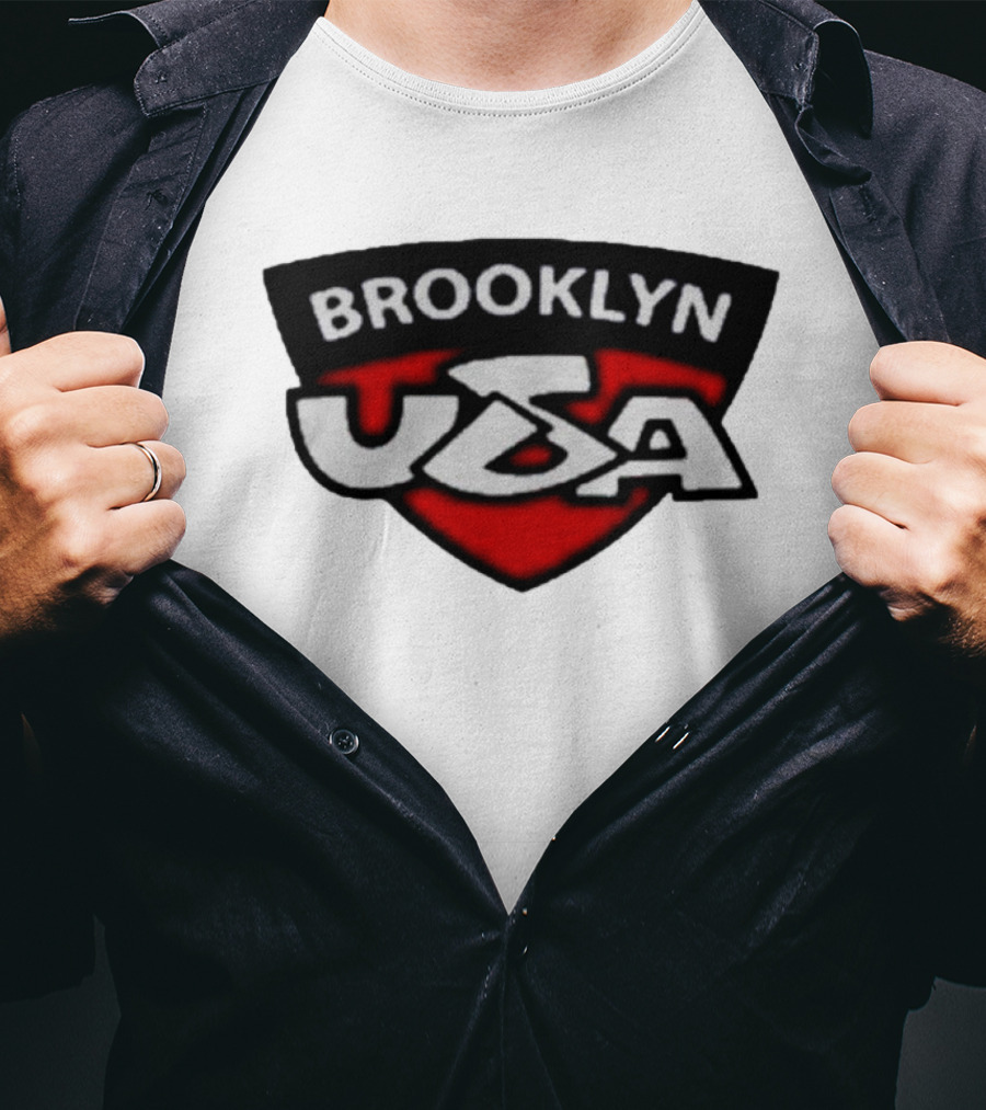 Brooklyn USA Red Black Shield Emblem T-Shirt