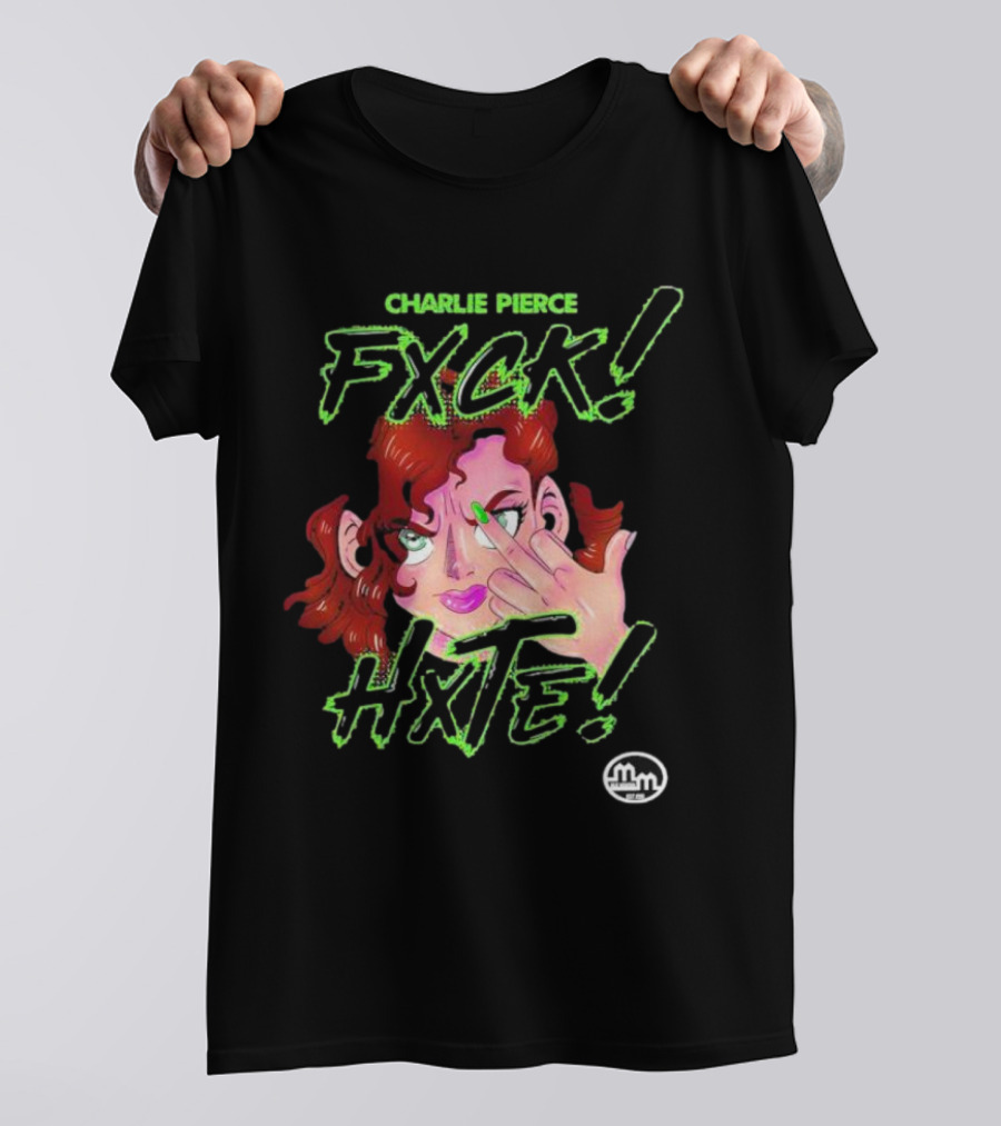 Charlie Pierce Fxck Hxte Redhead Character Green Accent T-Shirt