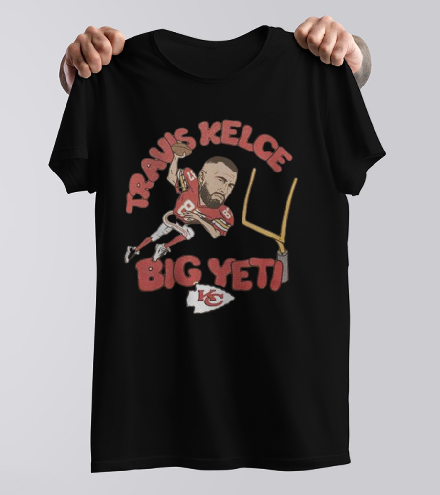 Travis Kelce Big Yeti Chiefs Football Goalpost T-Shirt