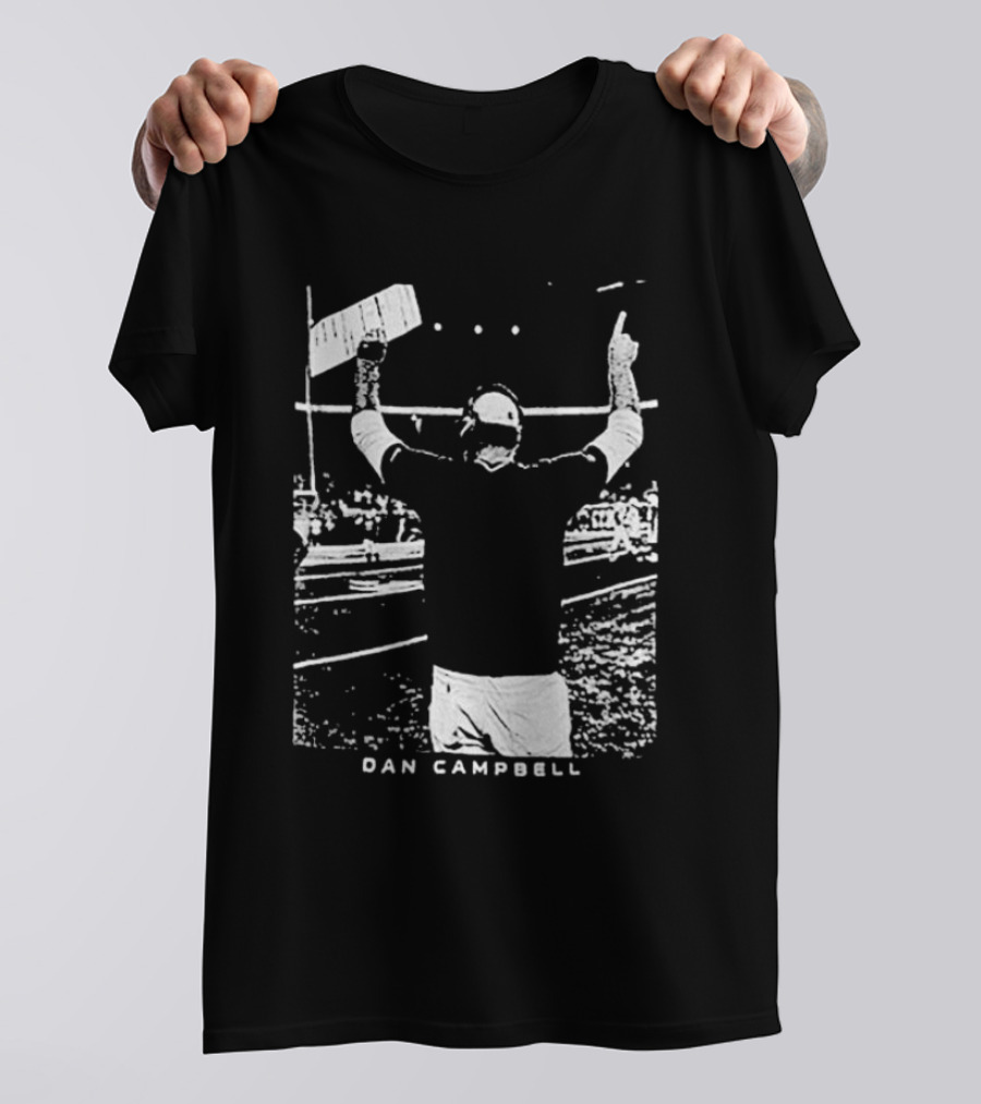 Dan Campbell Detroit Lions Celebratory Gesture Majestic Threads T-Shirt