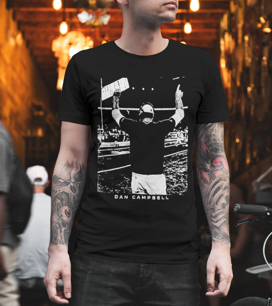 Dan Campbell Detroit Lions Celebratory Gesture Majestic Threads T-Shirt