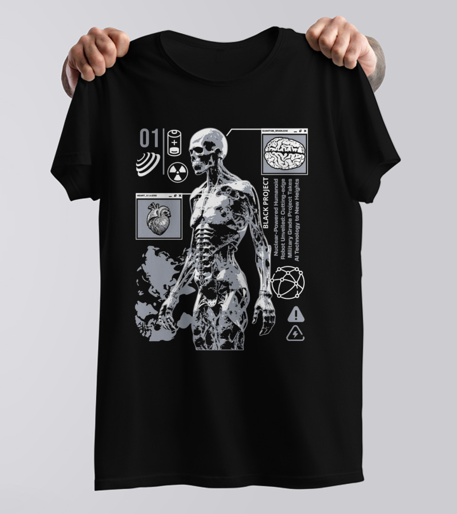 Black Project Nuclear Robust Humanoid Quantum Analysis T-Shirt