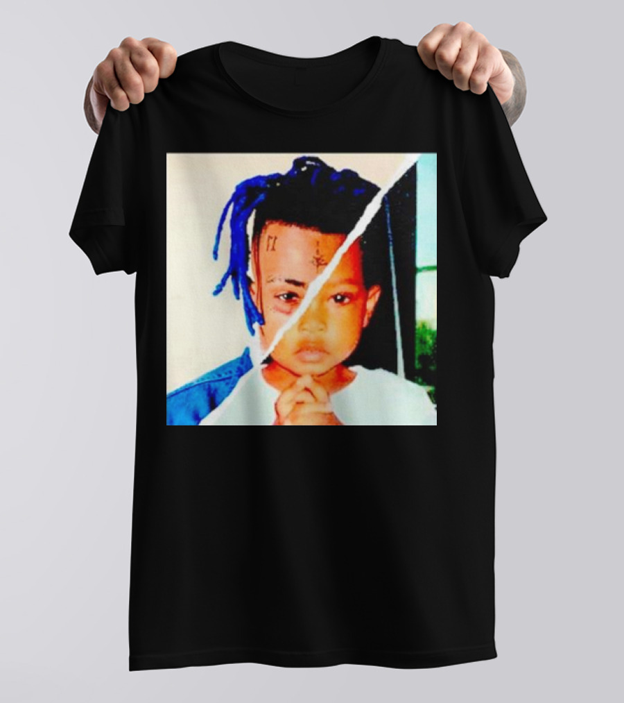 XXXTentacion Rapper Childhood And Adult Portrait Fusion T-Shirt