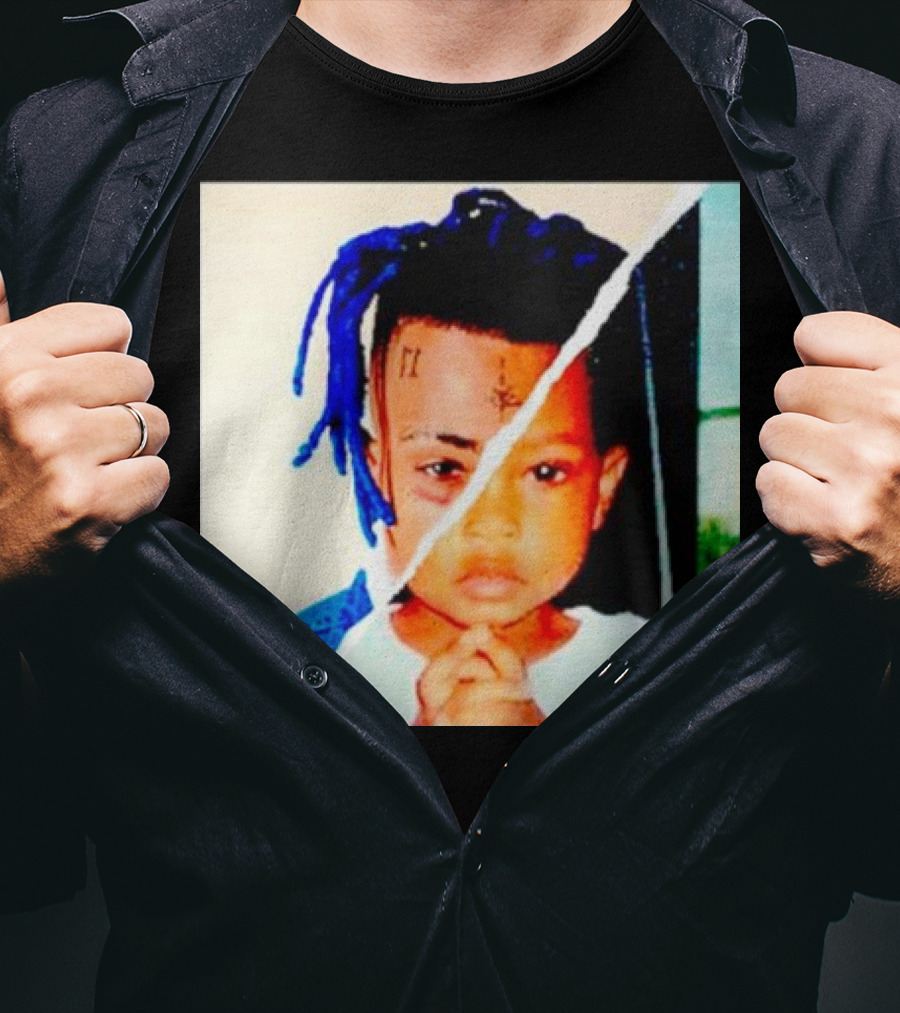 XXXTentacion Rapper Childhood And Adult Portrait Fusion T-Shirt