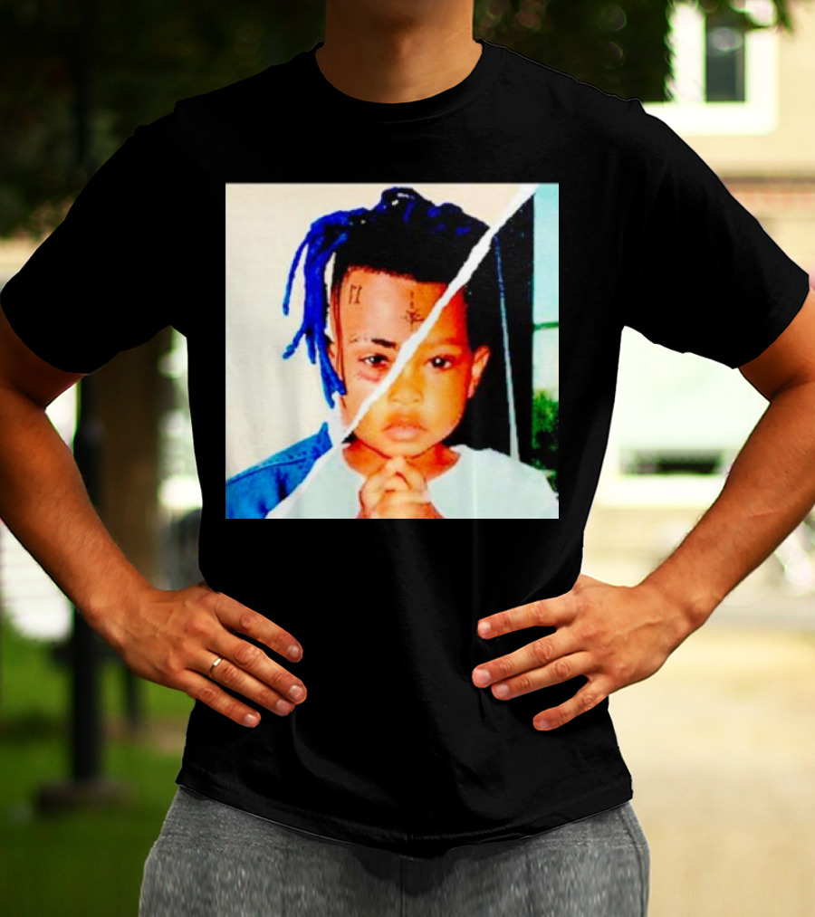 XXXTentacion Rapper Childhood And Adult Portrait Fusion T-Shirt