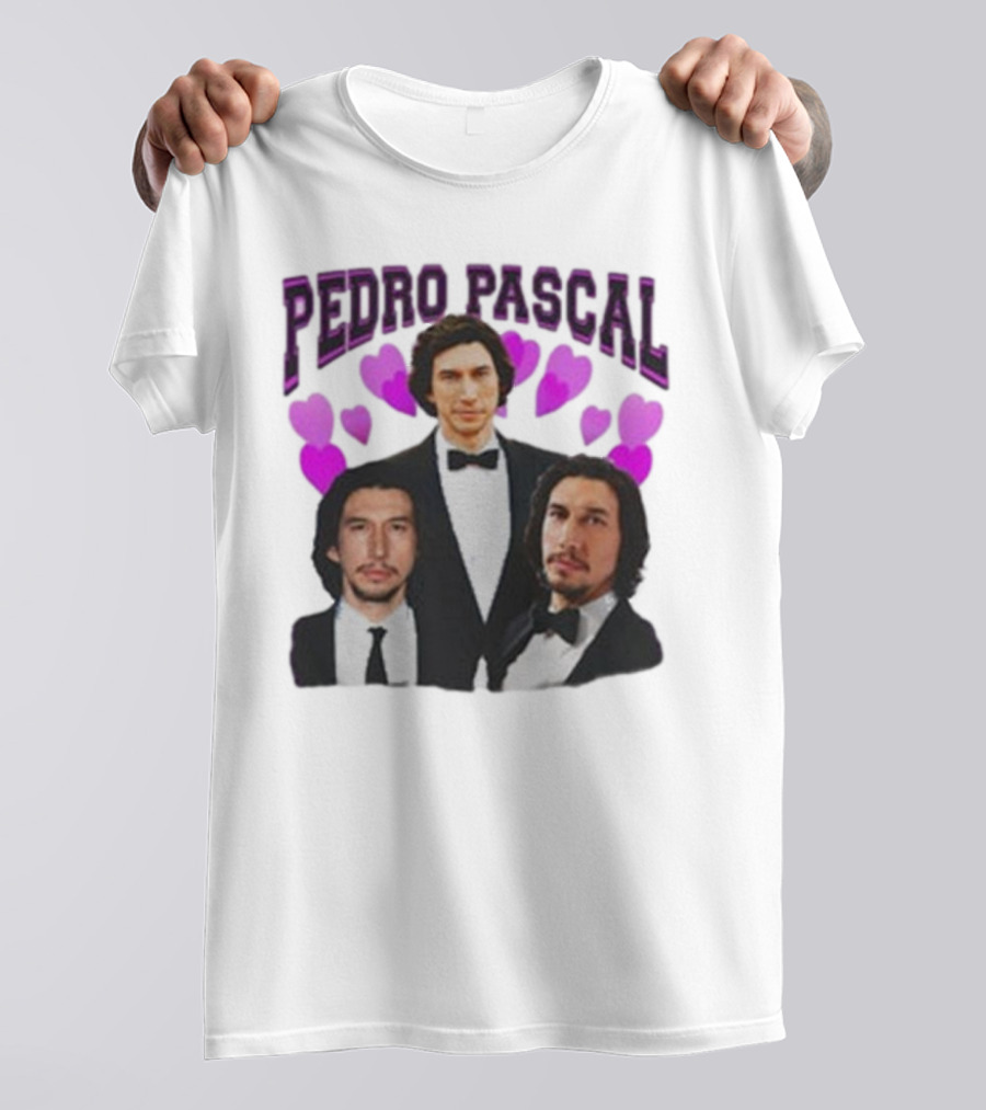 Pedro Pascal Adam Driver Hearts T-Shirt
