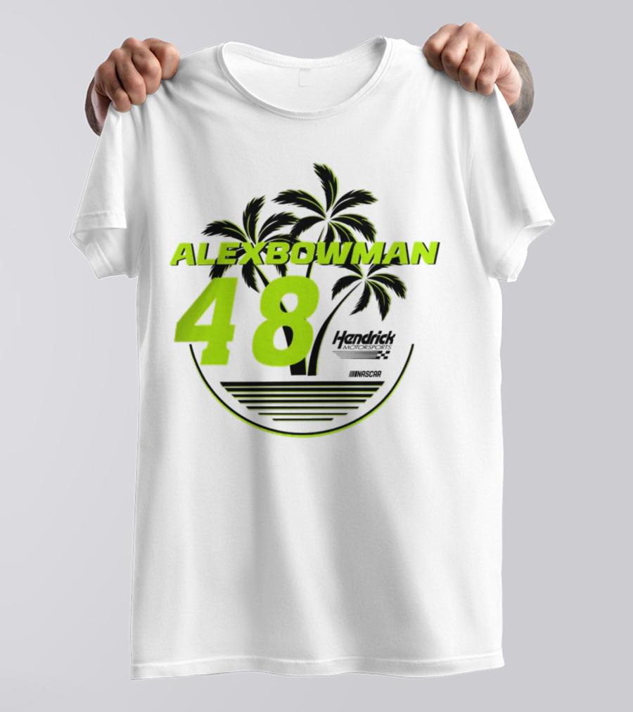 Alex Bowman 48 Hendrick Motorsports NASCAR Palm Trees Beach T-Shirt