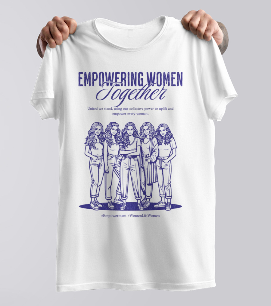 Empowering Women Together United In Strength Hashtags Empowerment WomenLiftWomen T-Shirt