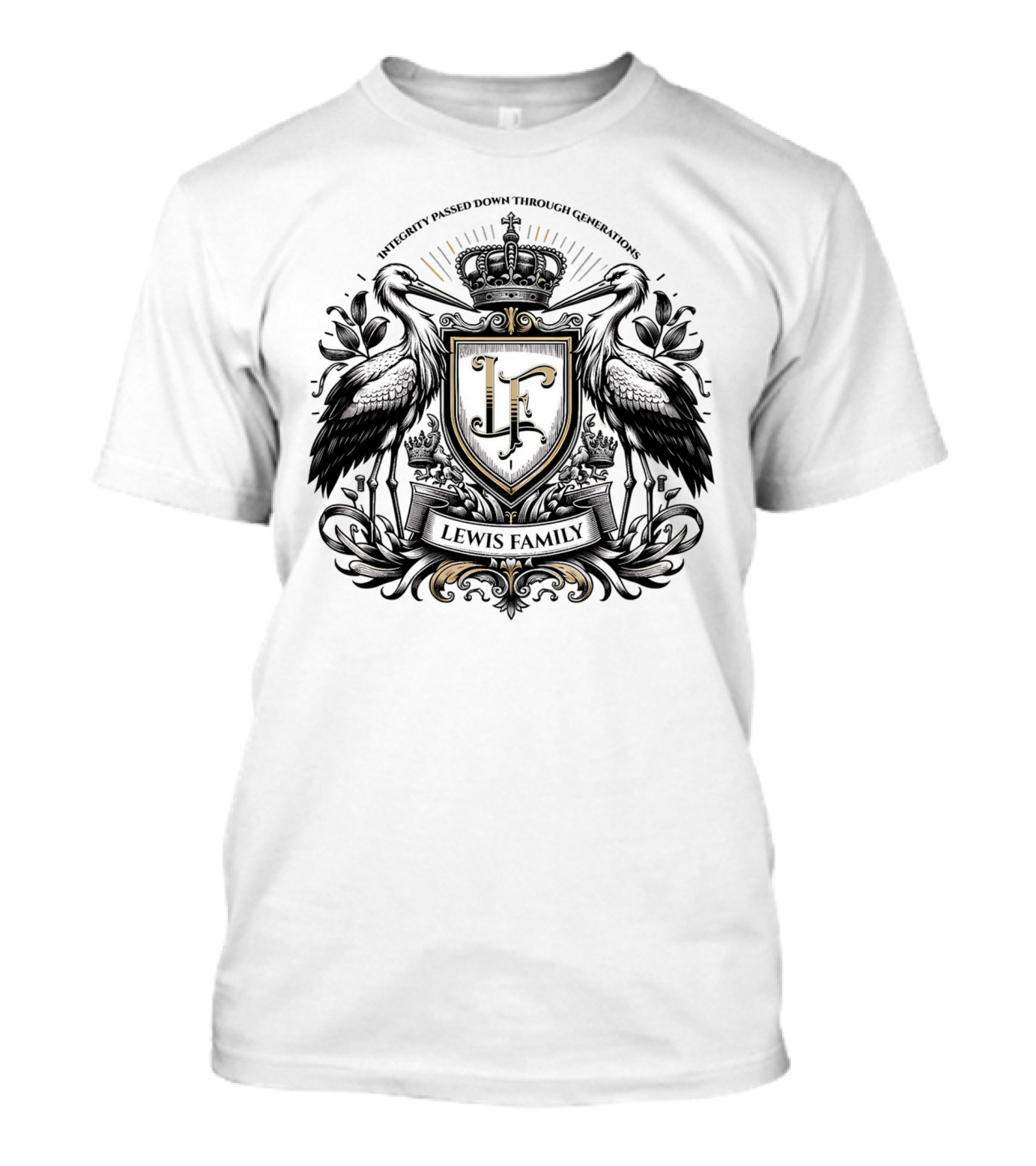 Integrity Passed Down Through Generations LF Lewis Family Crest T-Shirt
