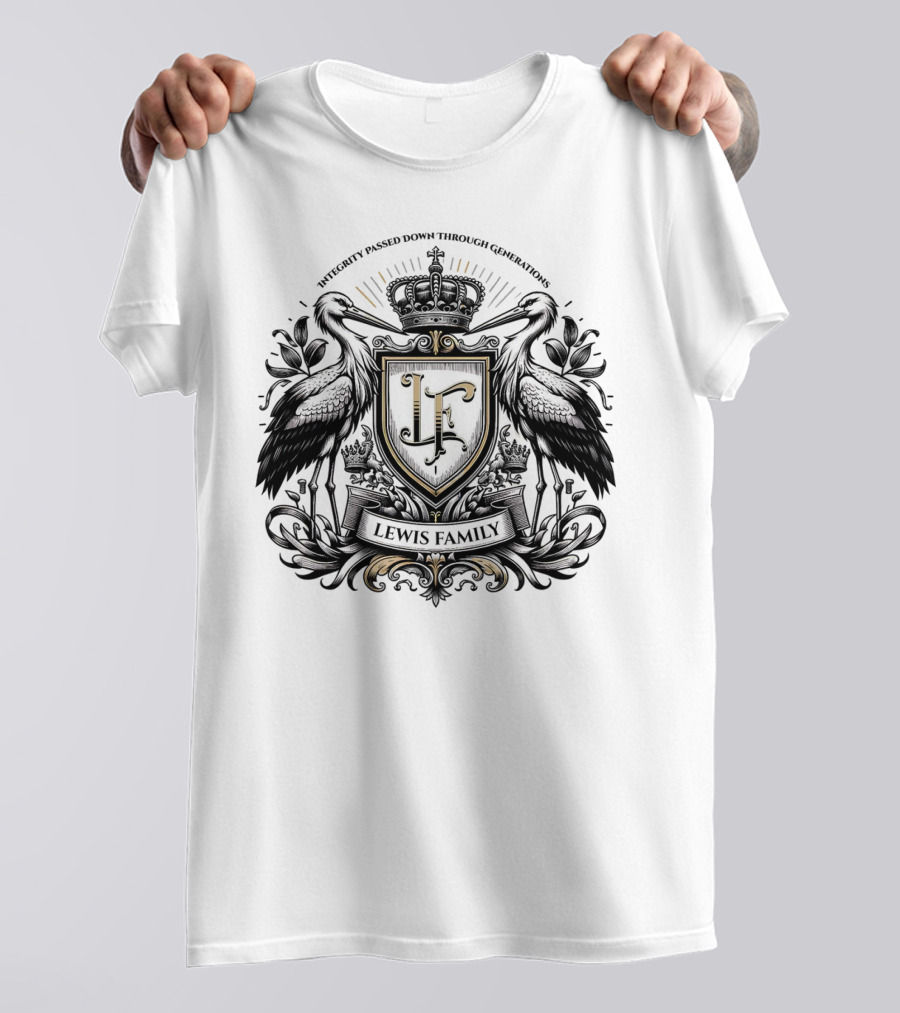 Integrity Passed Down Through Generations LF Lewis Family Crest T-Shirt