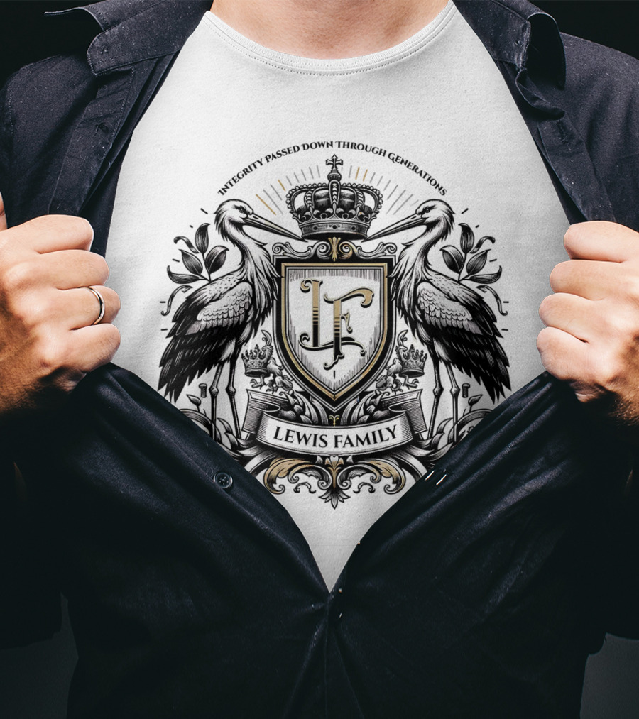 Integrity Passed Down Through Generations LF Lewis Family Crest T-Shirt