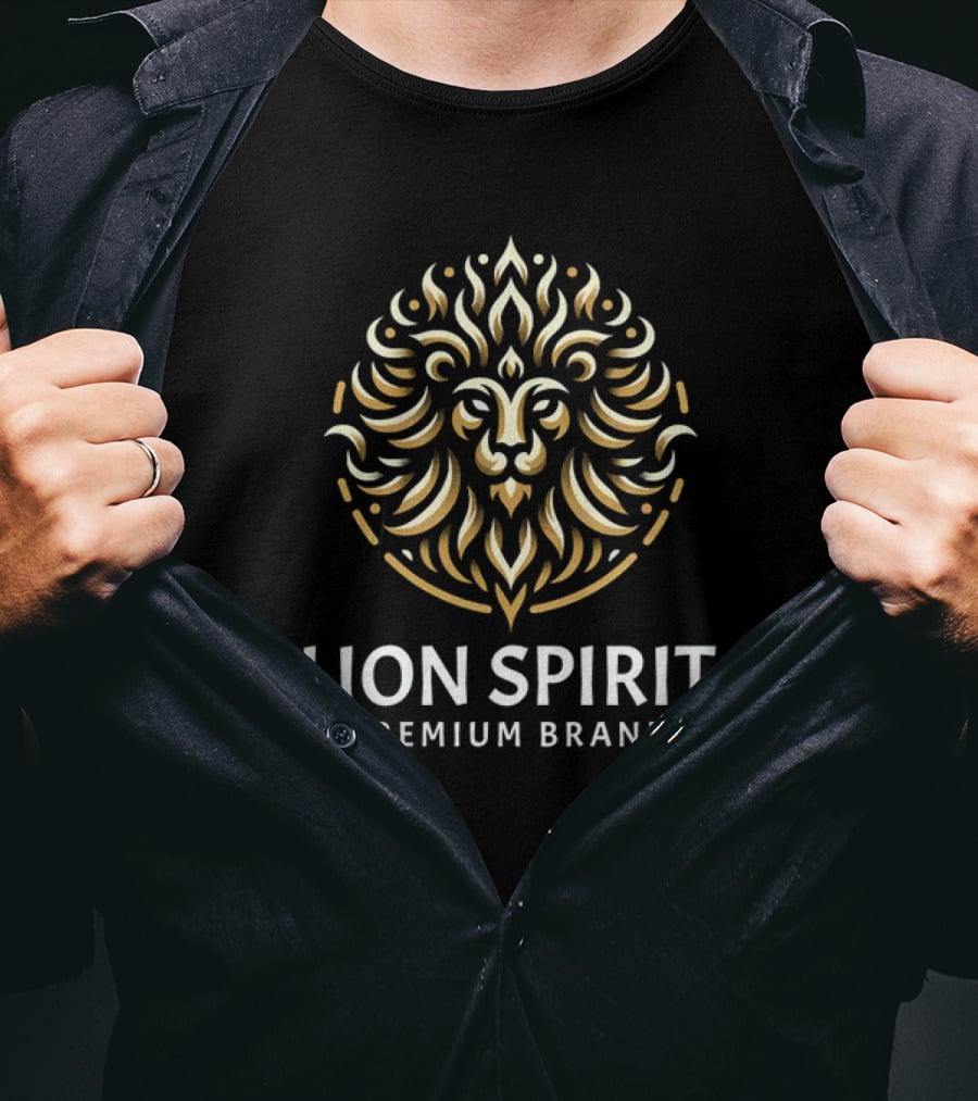 Lion Spirit Premium Brand Golden Flame T-Shirt