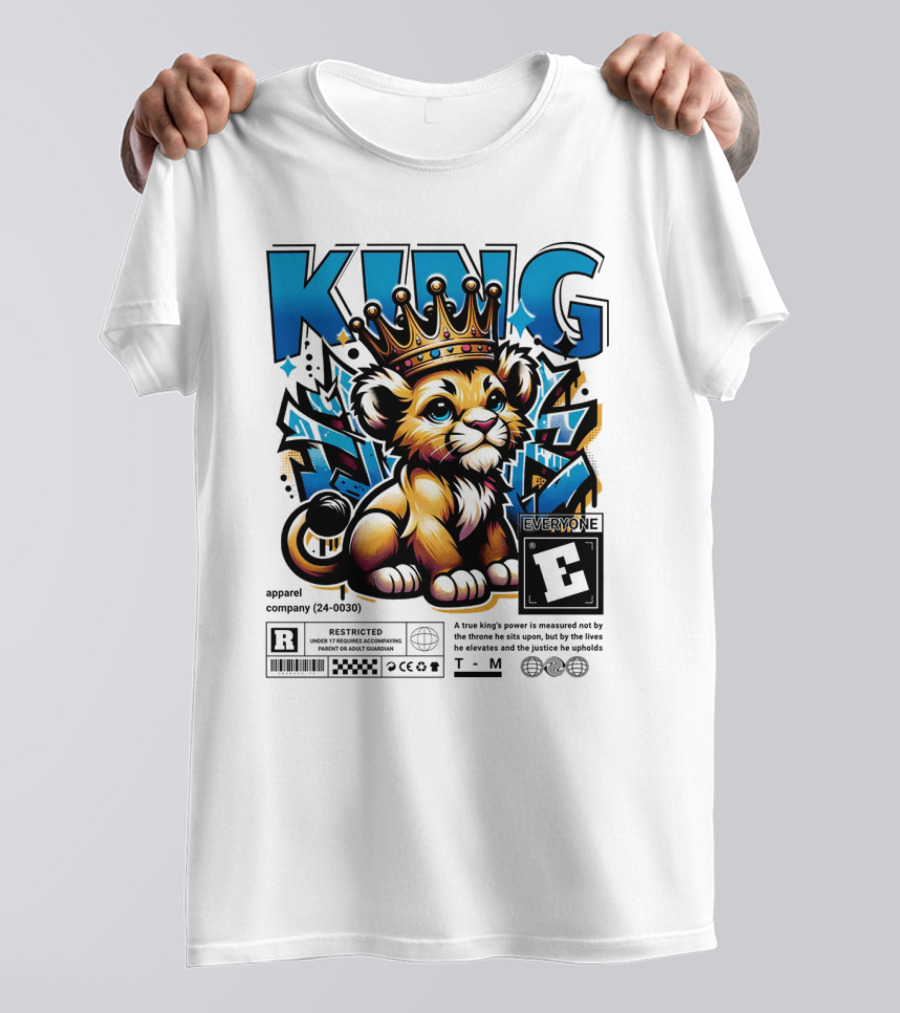 KING Apparel E Meme True Power Youthful Lion With Crown T-Shirt