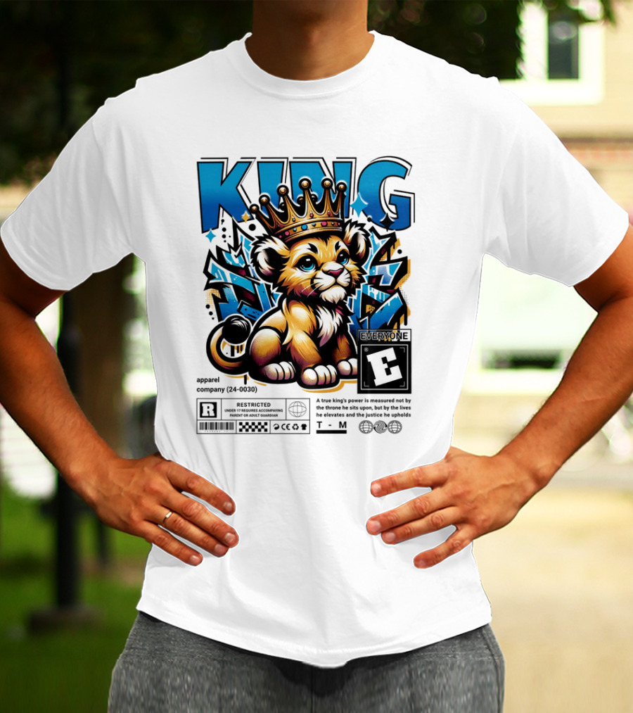 KING Apparel E Meme True Power Youthful Lion With Crown T-Shirt