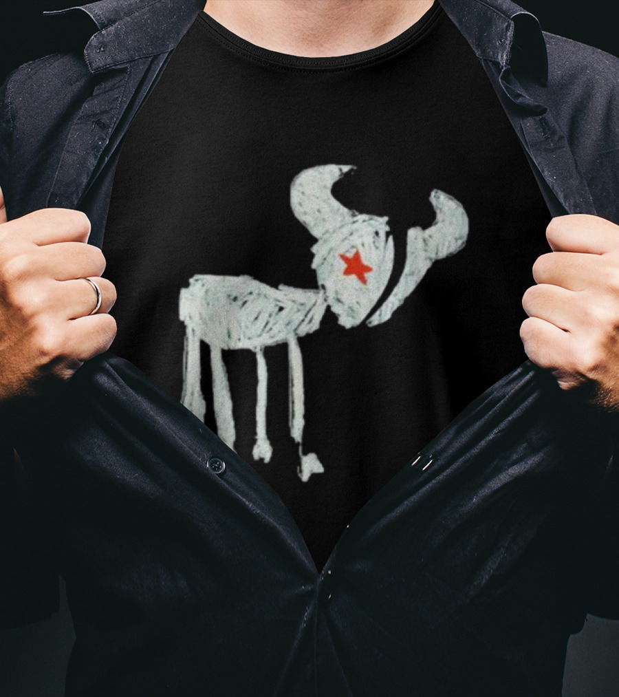 WeAreTexans Bull Design With Star For All Texans T-Shirt