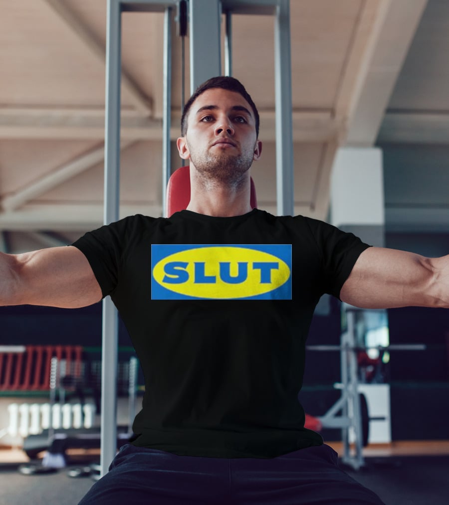 SLUT Parody Of Swedish Iconic Branding T-Shirt