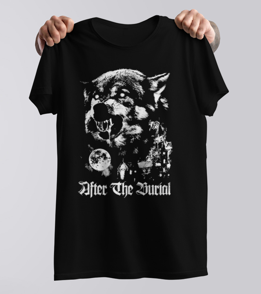 After The Burial Possession Black Wolf And Gothic Landscape T-Shirt