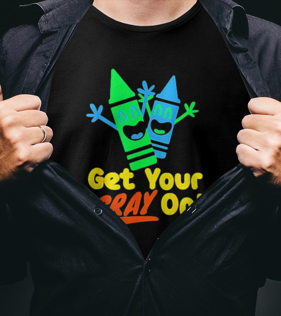 Get Your Cray On With Colorful Crayon Characters T-Shirt