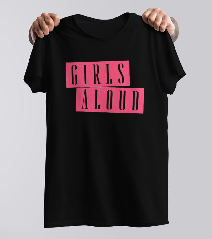 Girls Aloud Retro Stencil Block Text T-Shirt