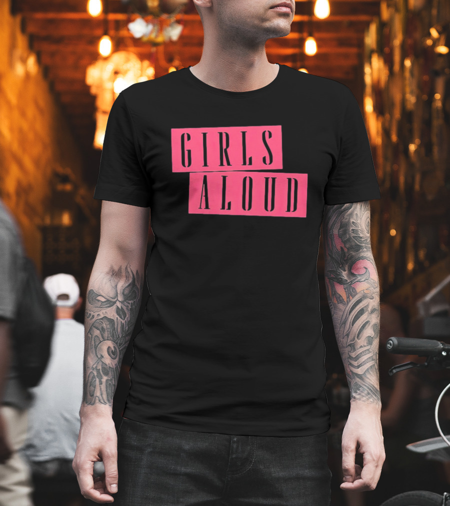 Girls Aloud Retro Stencil Block Text T-Shirt
