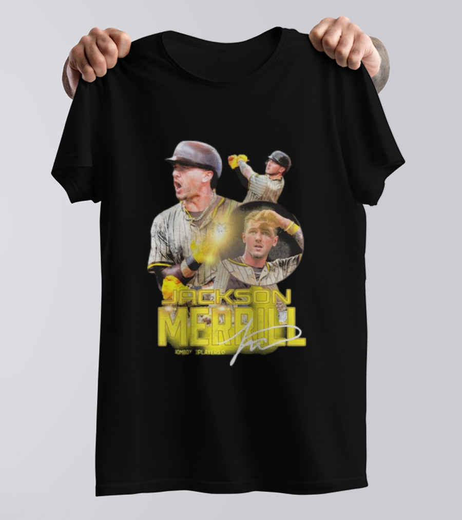 Jackson Merrill San Diego Padres Player Signature Baseball T-Shirt