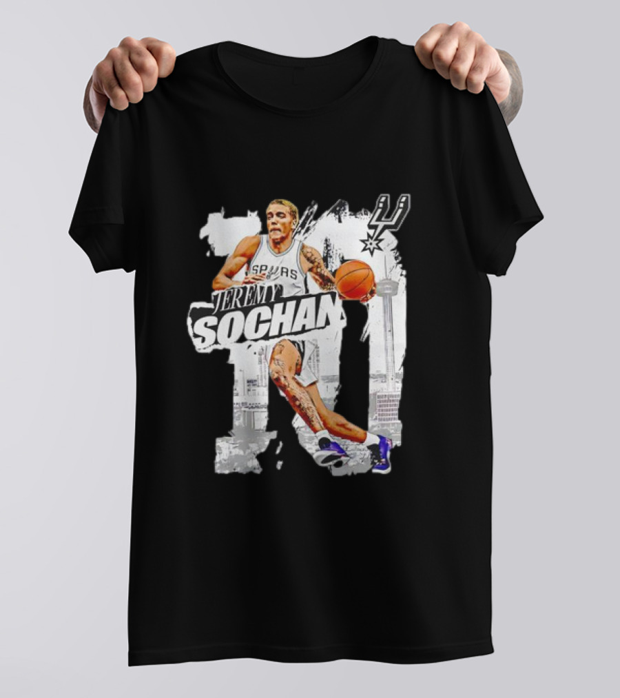 Jeremy Sochan Spurs Basketball San Antonio Skyline T-Shirt
