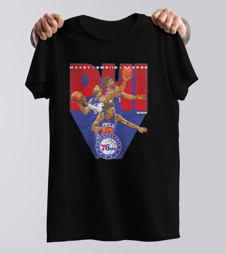 Maxey Embiid George PHI Philadelphia 76ers NBA Players T-Shirt