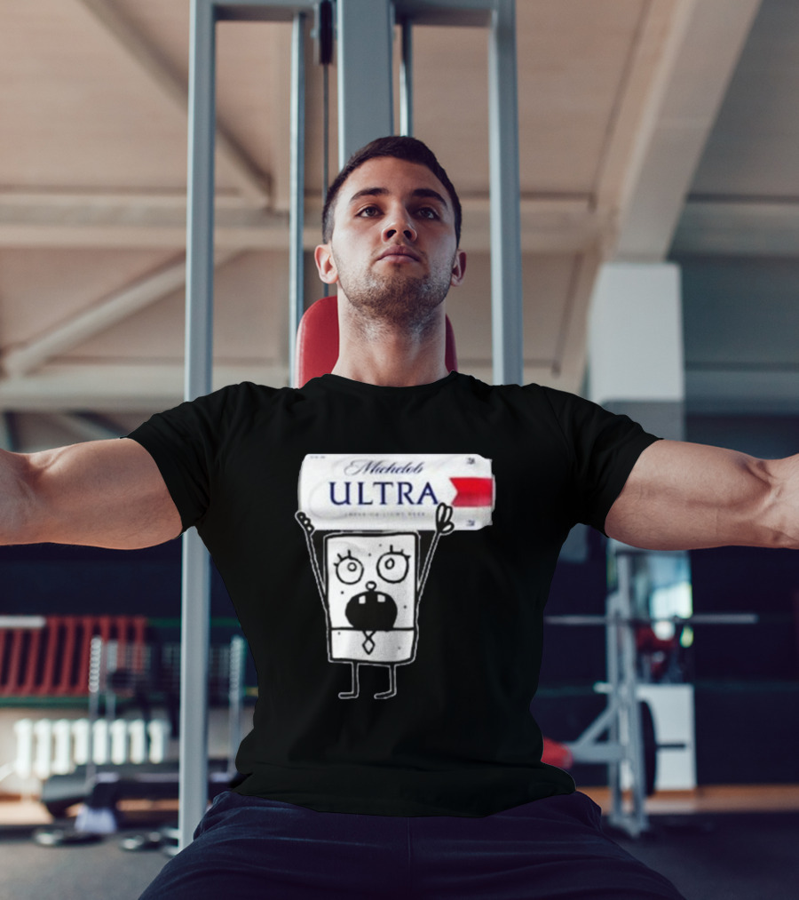 Doodlebob Michelob Ultra Holding Beer Can T-Shirt