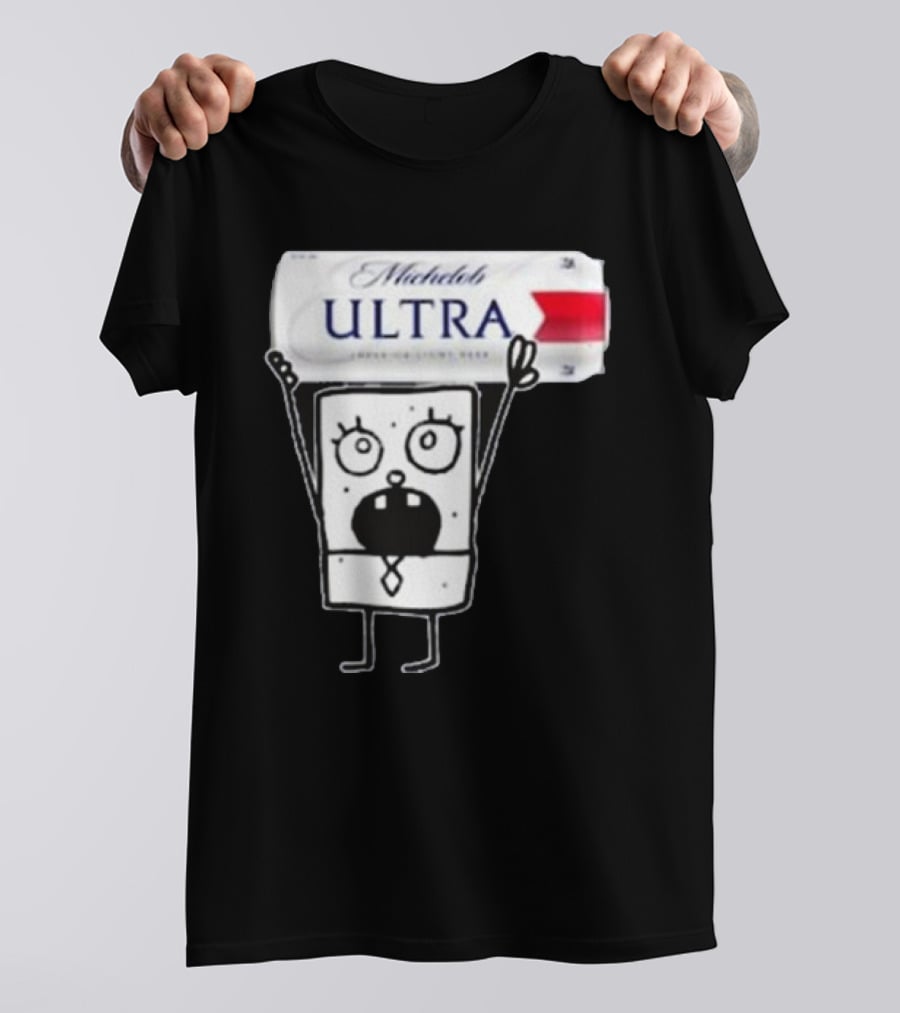 Doodlebob Michelob Ultra Holding Beer Can T-Shirt