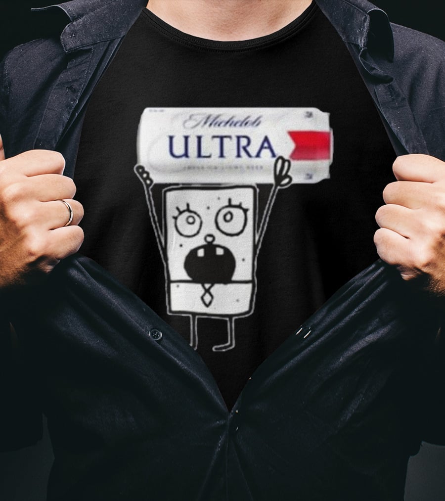 Doodlebob Michelob Ultra Holding Beer Can T-Shirt