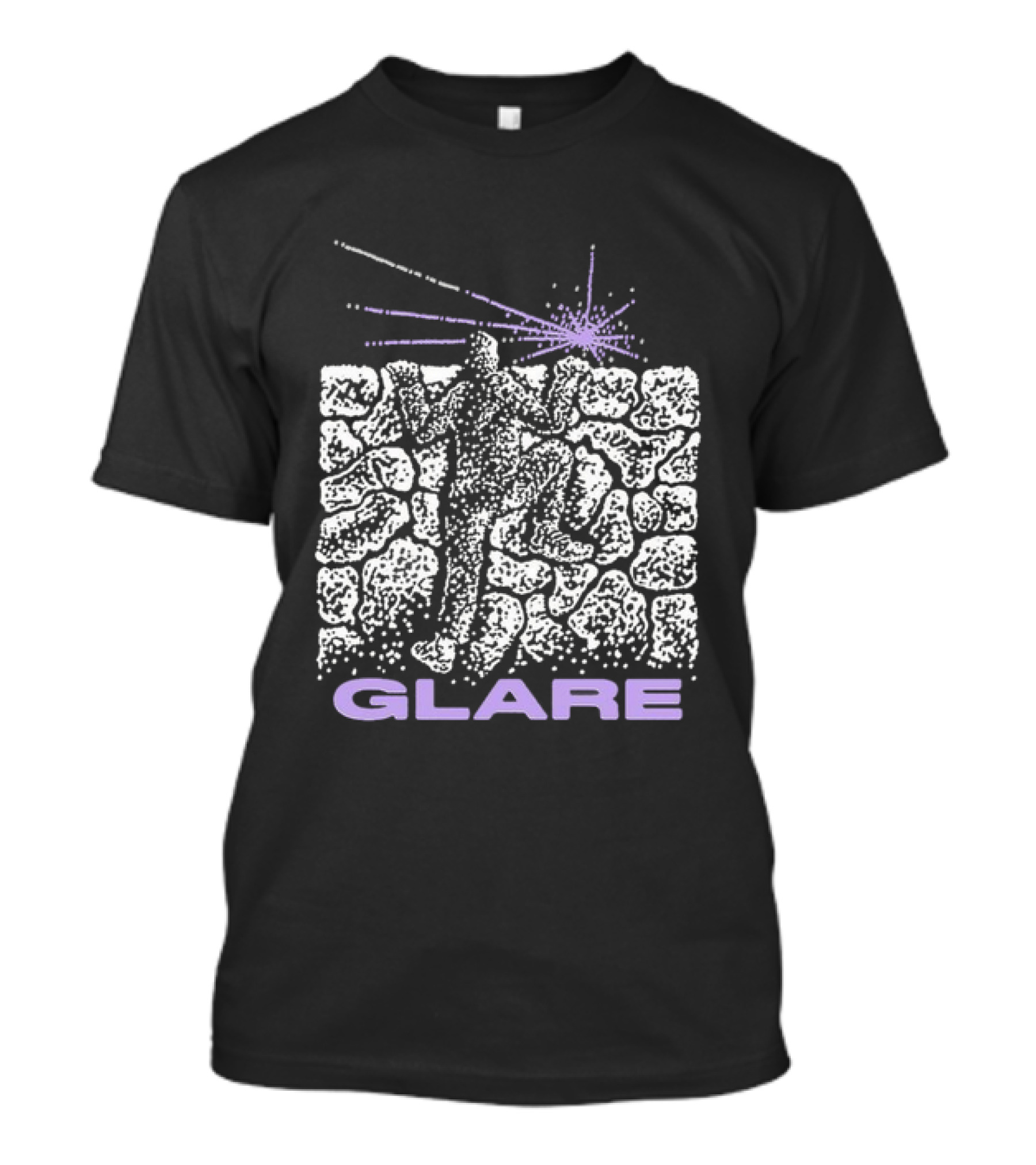Glare Climber On Black Stone Wall With Purple Light Burst T-Shirt