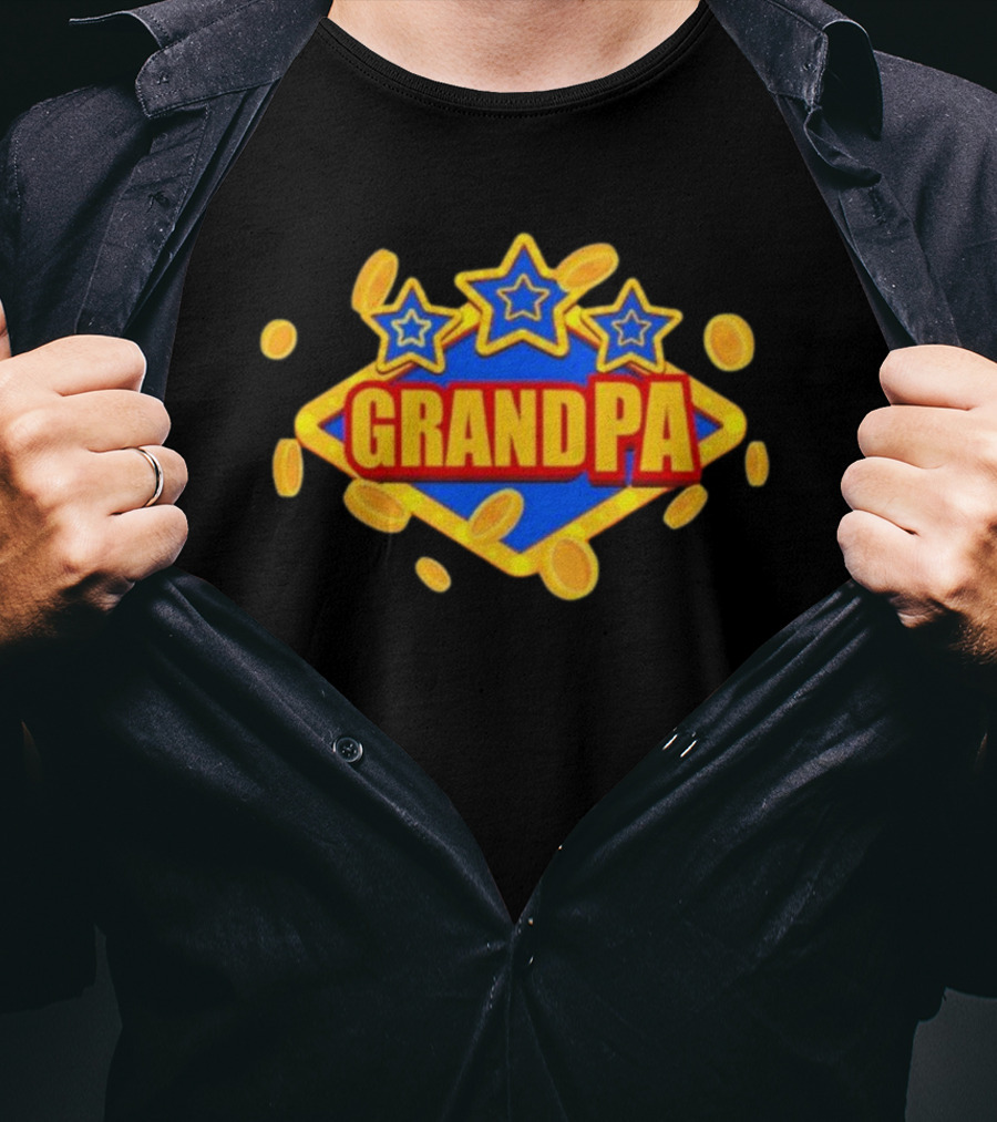 Vegas Grandpa Coin Stars T-Shirt