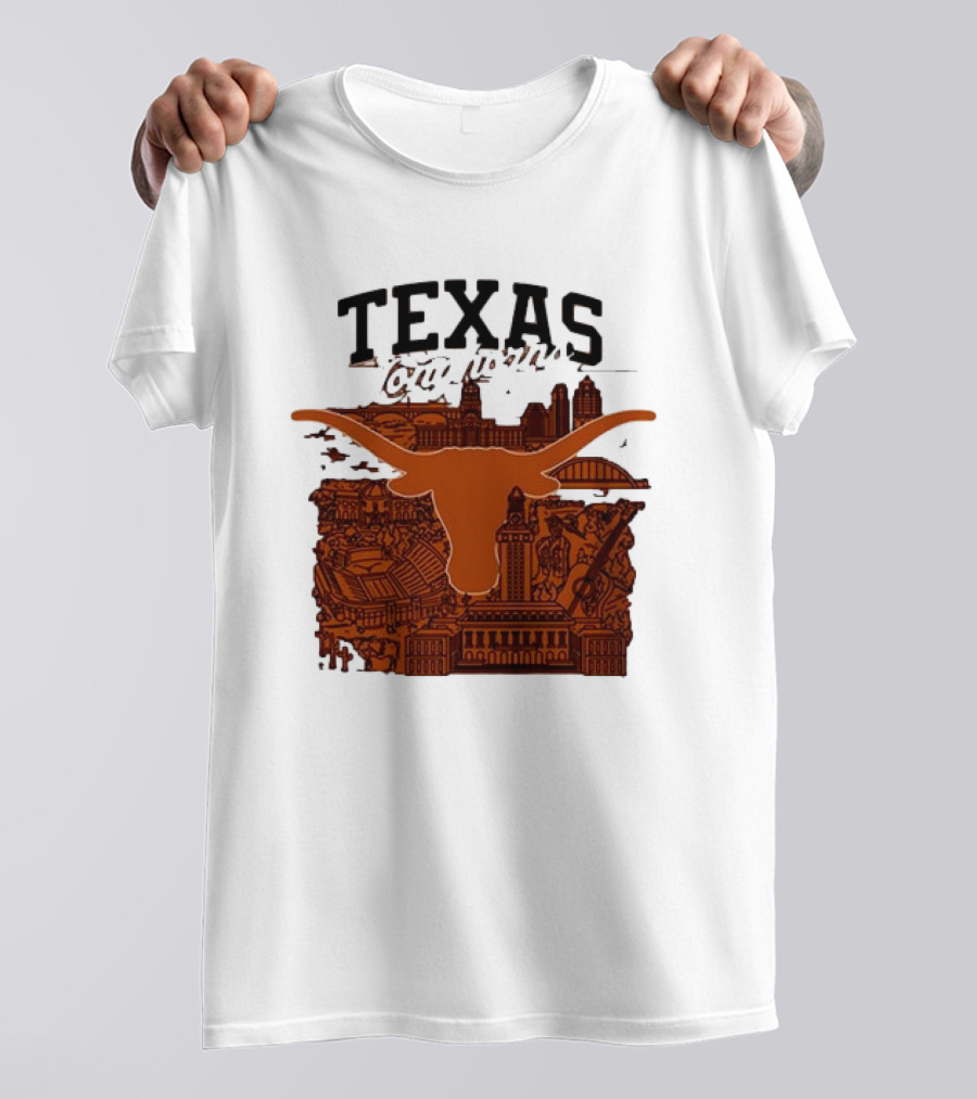 Texas Longhorns Burnt Orange City Skyline T-Shirt