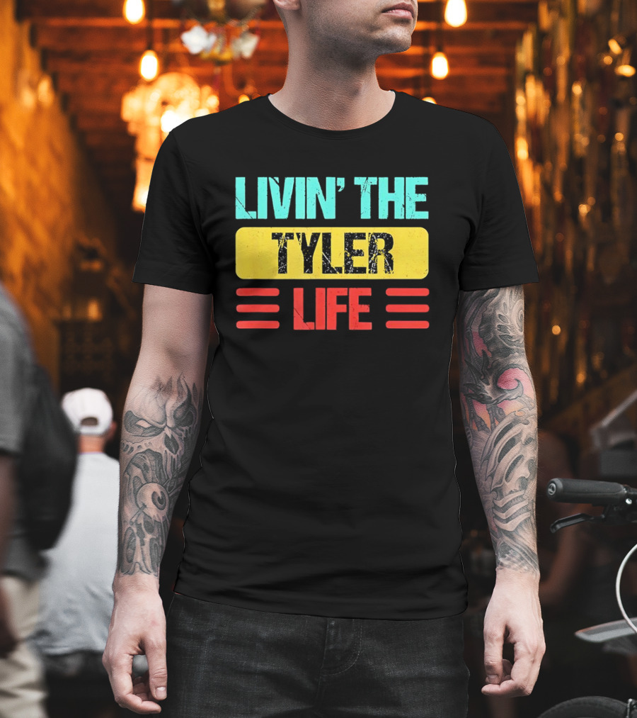 Livin The Tyler Life Retro Color Blocks T-Shirt