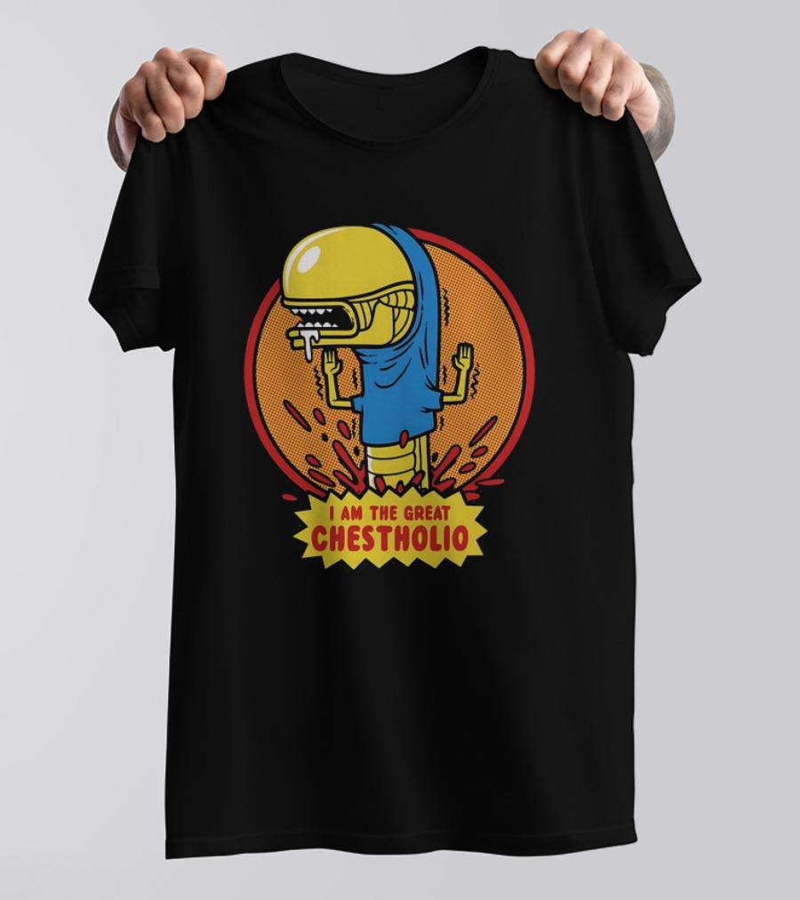 Alien Romulus Chestburster Beavis I Am The Great Chestholio T-Shirt