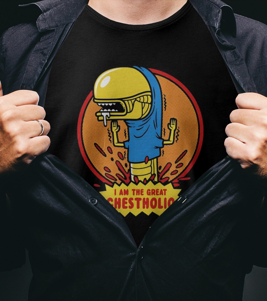 Alien Romulus Chestburster Beavis I Am The Great Chestholio T-Shirt